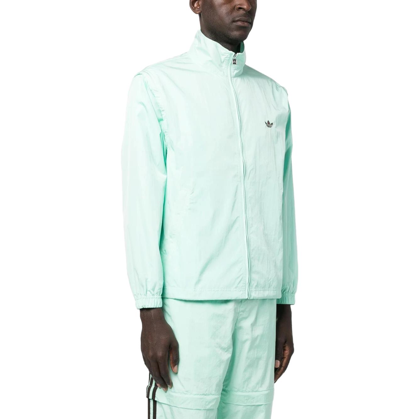 adidas Originals Trefoil Logo Print Mint Green Stand Collar Jacket Unisex IA3962 圖 5