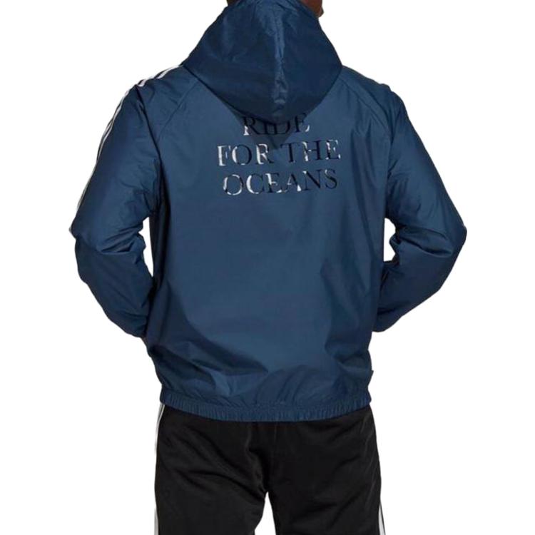 Sizing adidas Originals Jaket Hoodie Biru Logo Trefoil dengan Tali Serut HL9281