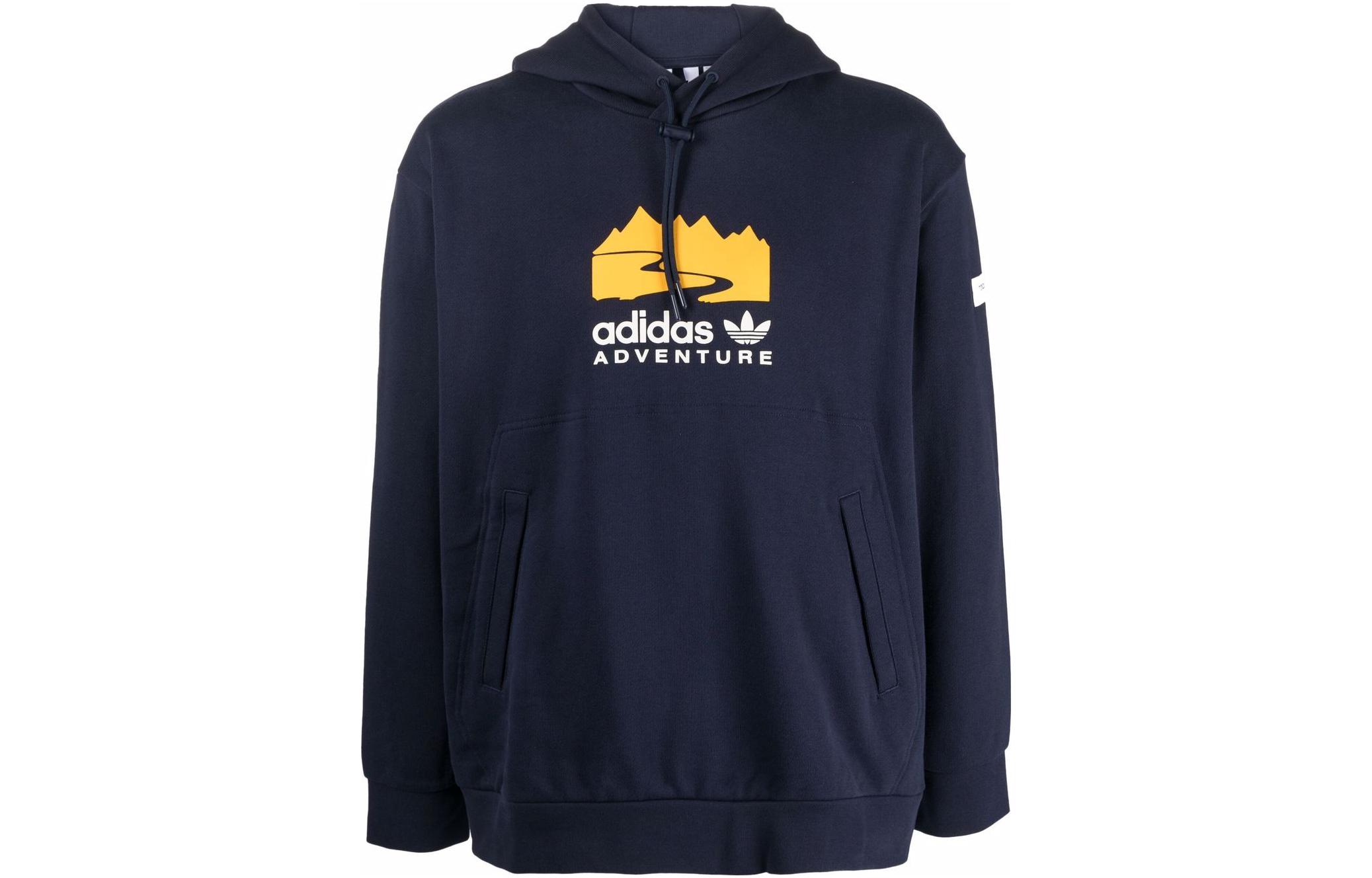 adidas Originals Trefoil Logo Printed Hoodie Men’s Blue H09064