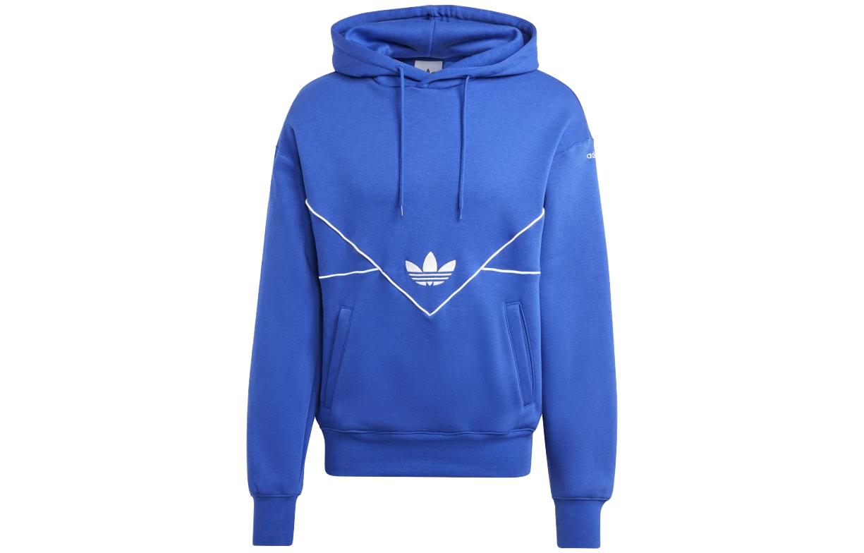 adidas Originals Trefoil Logo Printed Pullover Hoodie Blue () HR8938