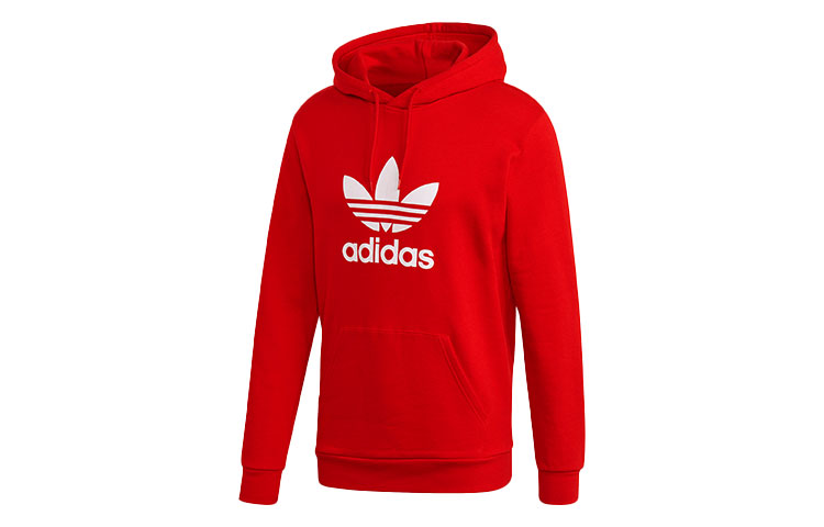 adidas Originals Trefoil Logo Red Relaxed Fit Hoodie GD9924