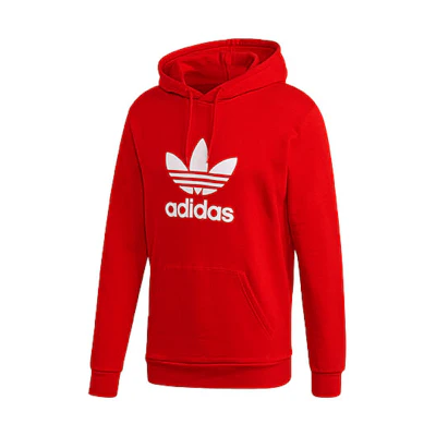 adidas Originals Trefoil Logo Red Relaxed Fit Hoodie GD9924