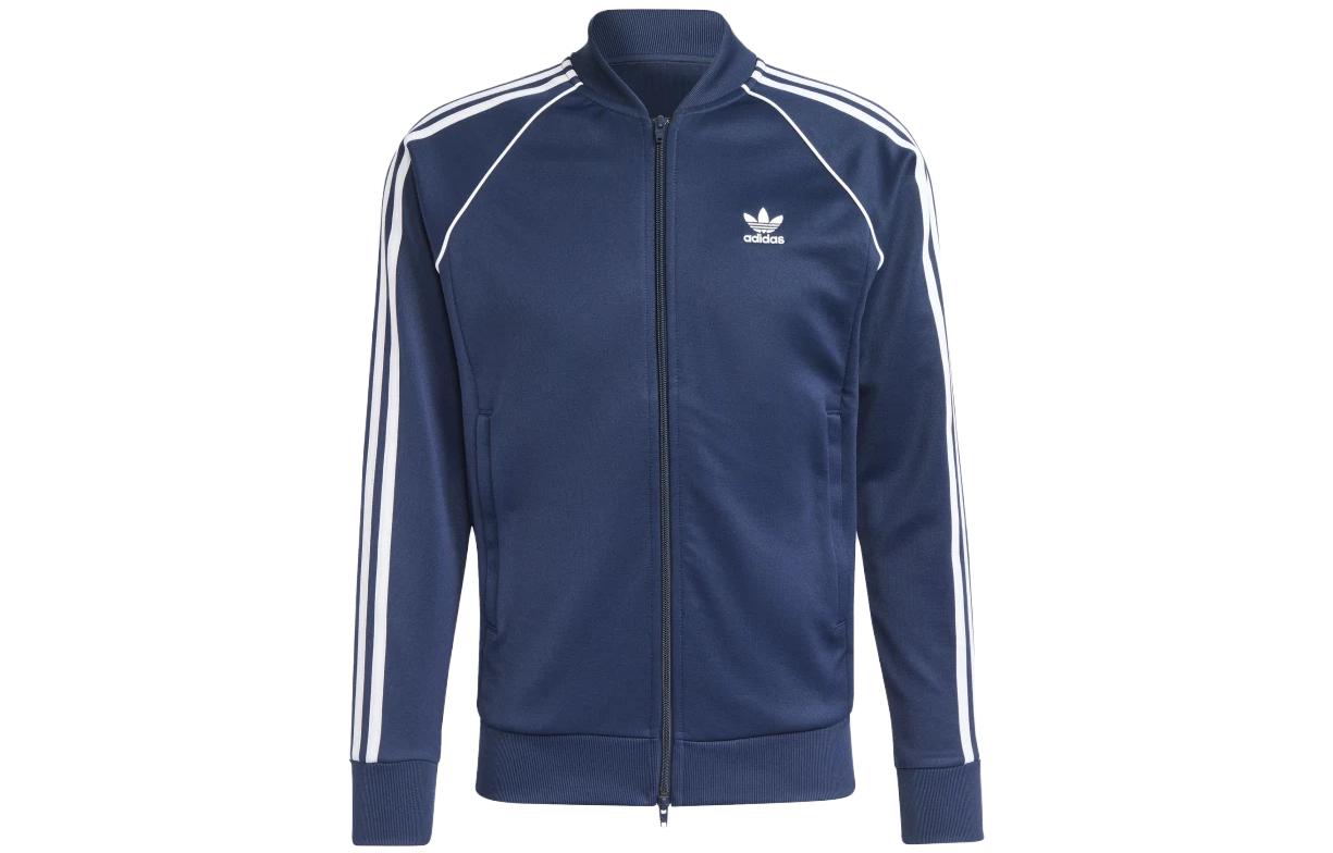 adidas Originals Trefoil Logo Stripe Track Jacket Navy Blue IA4783