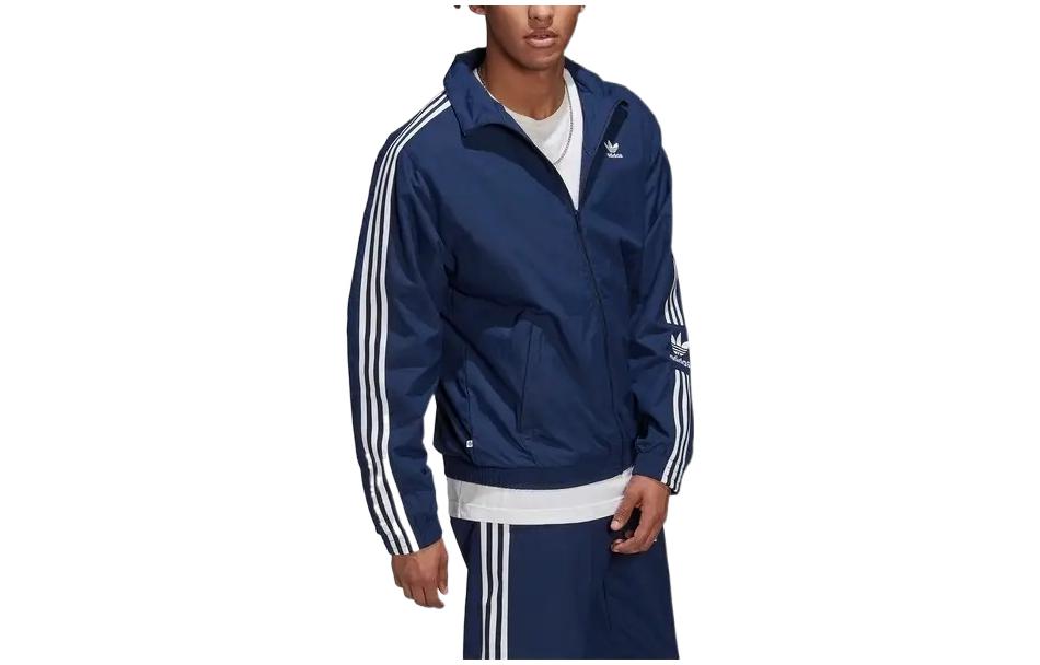 Shop 阿迪达斯三叶草标志蓝色运动夹克 - 秋季系列 HL2189