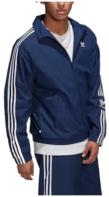 阿迪达斯三叶草标志蓝色运动夹克 - 秋季系列 HL2189 Shop 阿迪达斯三叶草标志蓝色运动夹克 - 秋季系列 HL2189