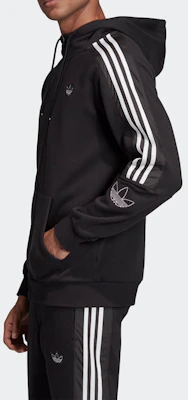아디다스 오리지널 트레포일 아웃라인 플리스 지퍼 후드 자켓 블랙 ED4693 Details for 아디다스 오리지널 트레포일 아웃라인 플리스 지퍼 후드 자켓 블랙 ED4693