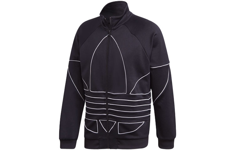 adidas Originals Trefoil Outline Track Jacket Black Casual Sportswear GE0810