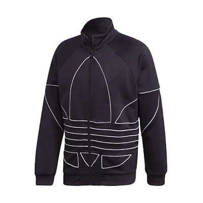 adidas Originals Trefoil Outline Track Jacket Black Casual Sportswear GE0810