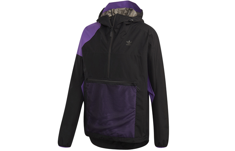 adidas Originals Trefoil Packable Half-Zip Jacket Black Casual Sportswear FM3679