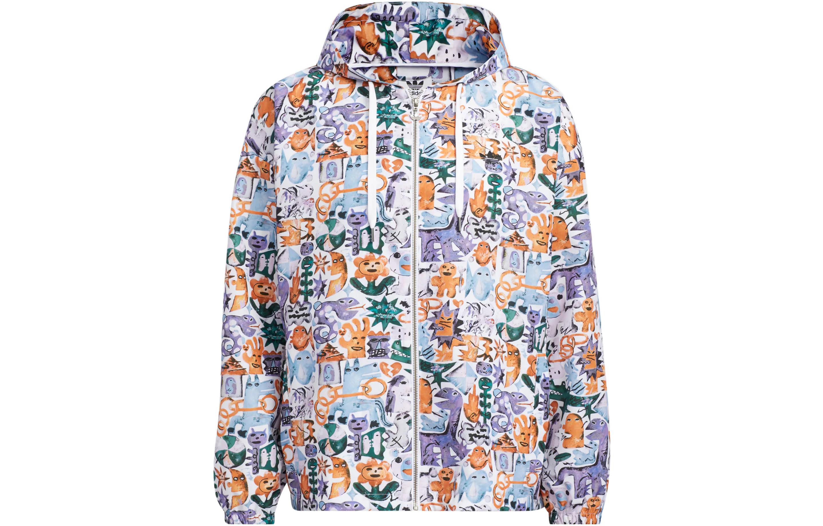 Order adidas Originals Hoodie Jaket Trefoil Print Multicolor Unisex. HR6438