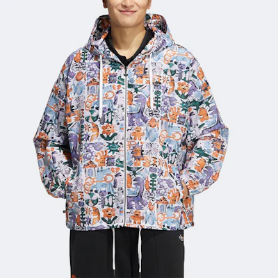 adidas Originals Hoodie Jaket Trefoil Print Multicolor Unisex. HR6438 Lookbook adidas Originals Hoodie Jaket Trefoil Print Multicolor Unisex. HR6438