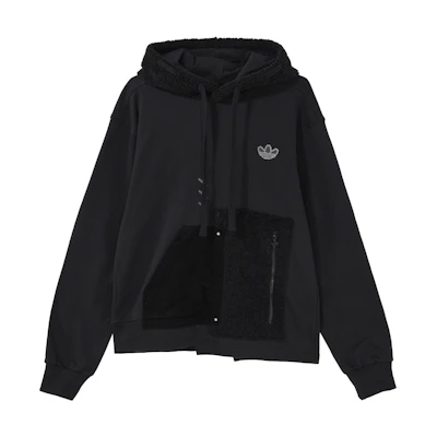 adidas Originals Trefoil Puppet Series Patchwork Hoodie Unisex Black HC0352