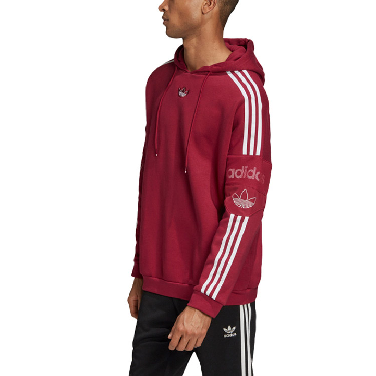 Details for adidas Originals Trefoil Red Hoodie Pullover Sweatshirt ED7116