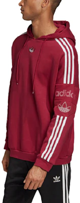 adidas Originals Trefoil Red Hoodie Pullover Sweatshirt ED7116 Details for adidas Originals Trefoil Red Hoodie Pullover Sweatshirt ED7116