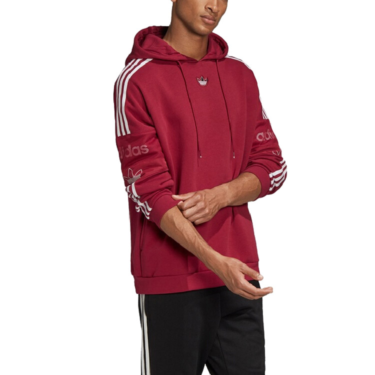 Sizing adidas Originals Trefoil Red Hoodie Pullover Sweatshirt ED7116