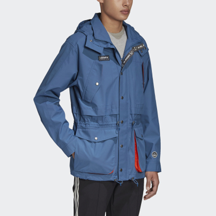 Cheap adidas Originals Trefoil Hoodie Biru Solid Jaket Santai Sukan FR9280