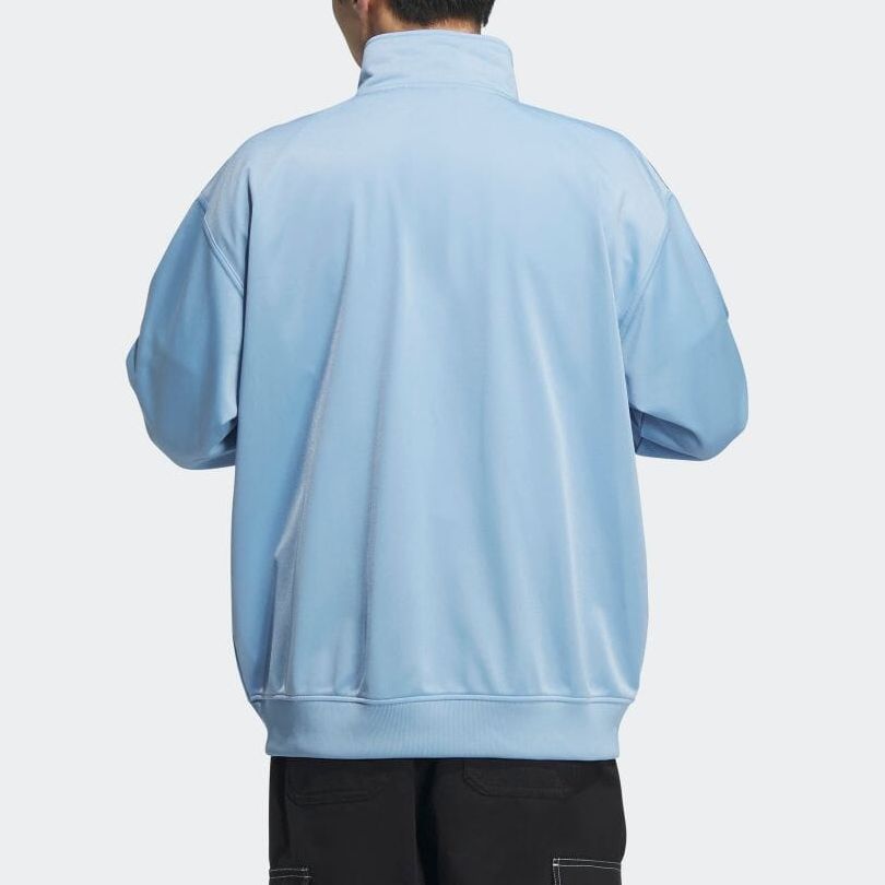 adidas Originals Trefoil Striped Logo Print Retro Zip Jacket Light Blue Unisex IK9150 圖 5