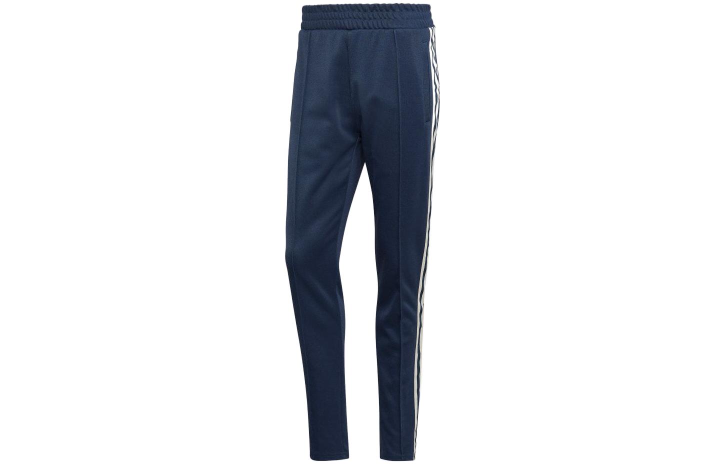 Order Pantalones Jogger Retro de Punto adidas Originals Trefoil Logo Rayado Azul Hombre. HN1674