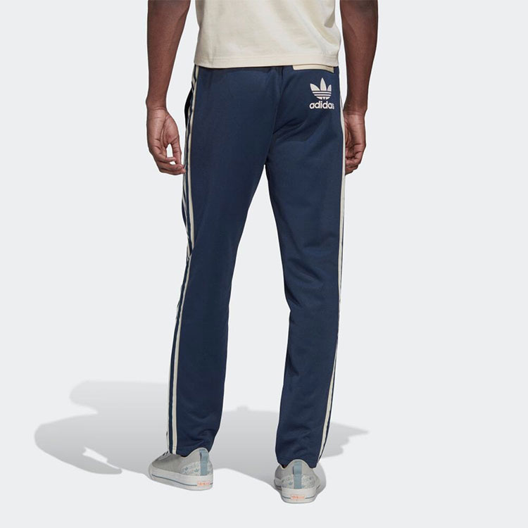 Shop Pantalones Jogger Retro de Punto adidas Originals Trefoil Logo Rayado Azul Hombre. HN1674