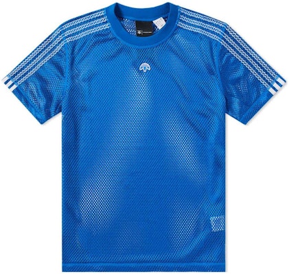 adidas Originals Trefoil Striped Mesh Crewneck T-Shirt Blue Tee CV5284 Order adidas Originals Trefoil Striped Mesh Crewneck T-Shirt Blue Tee CV5284