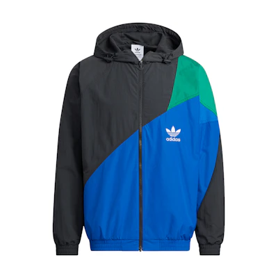 adidas Originals Trefoil TS WB Colorblock Logo Hoodie Jacket Blue HF5946