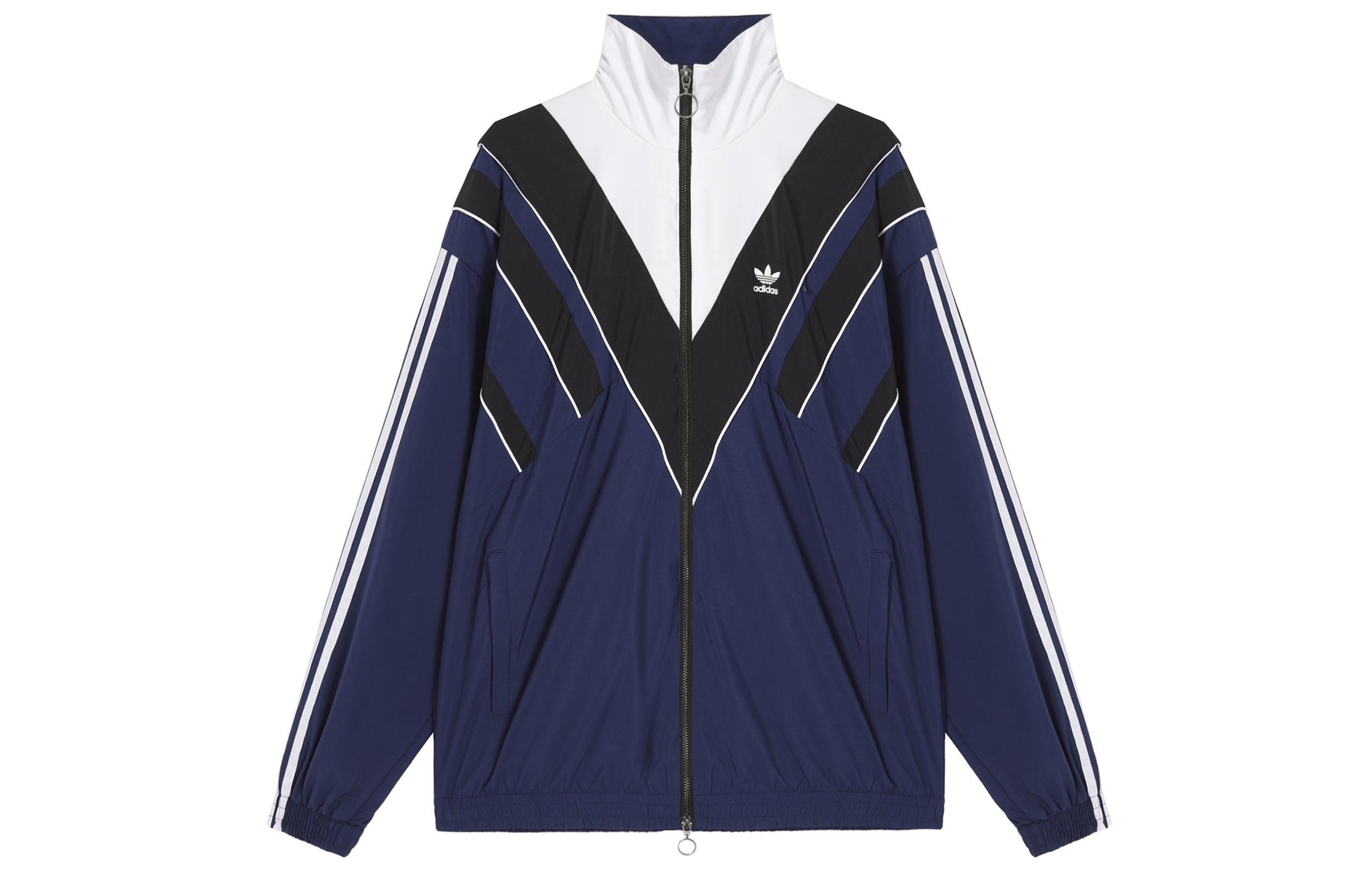 adidas Originals Trefoil Unisex Blue Windproof Breathable Zip-Up Jacket JW9740