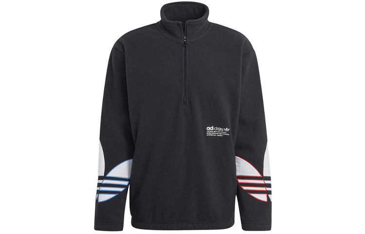 adidas Originals Tricol Hz Po Half-Zip Logo Sweatshirt Black () GN8043