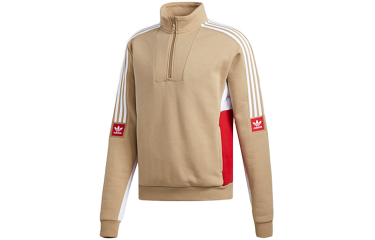 adidas Originals Tricolor Knit Pullover Sweatshirt Beige Men’s EC7334