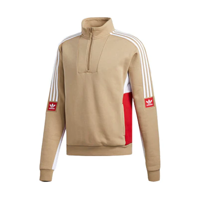 adidas Originals Tricolor Knit Pullover Sweatshirt Beige Men’s EC7334