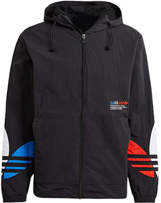 adidas Originals Tricolor Windbreaker Hooded Jacket Hitam Lari秋 GN3559 Buy adidas Originals Tricolor Windbreaker Hooded Jacket Hitam Lari秋 GN3559