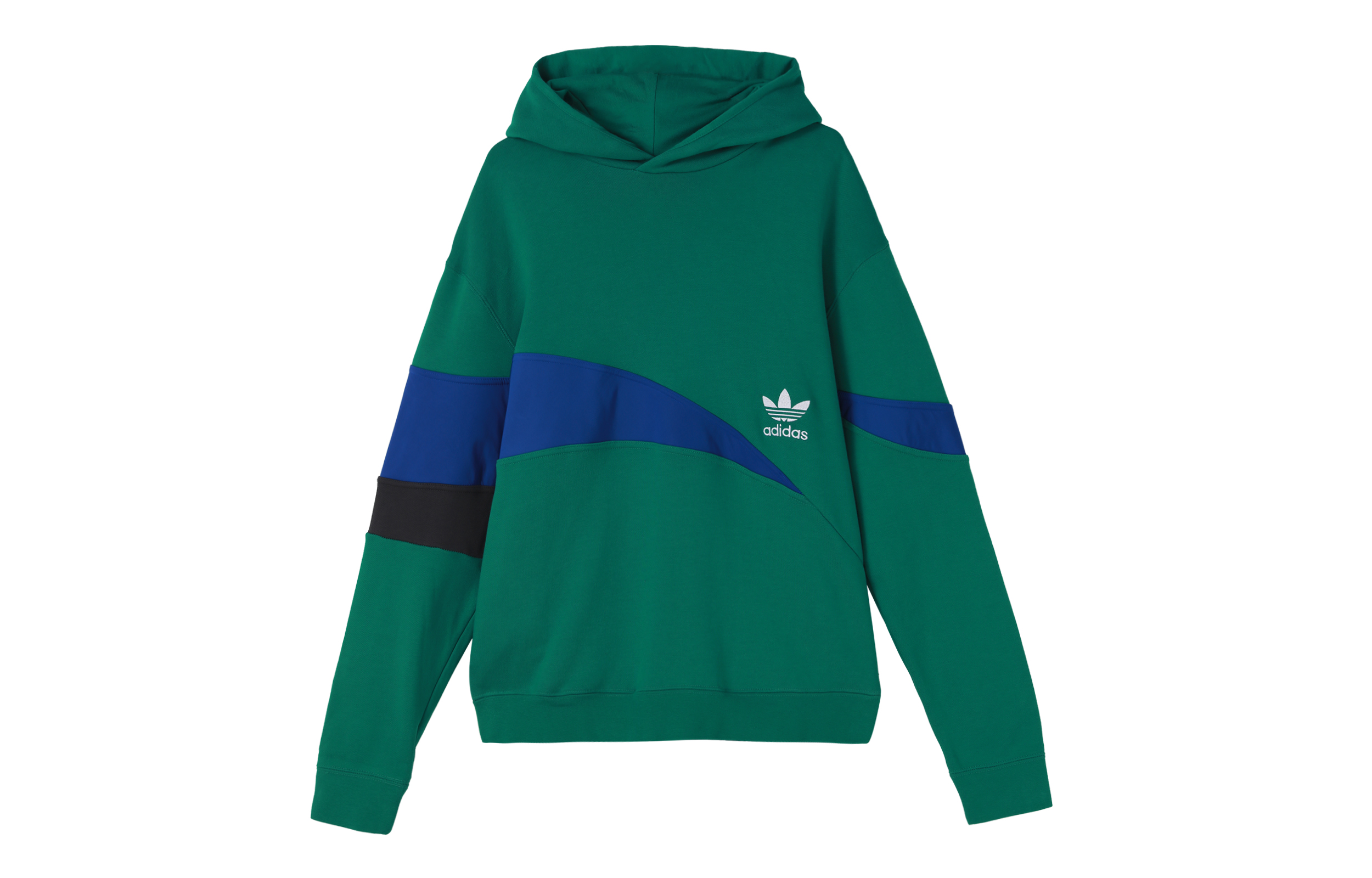 adidas Originals TS Sweat Hoody Logo Print Colorblock Pullover Hoodie Green Men HF5943