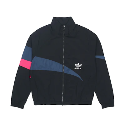 adidas Originals TS Track Retro Colorblock Logo Jacket Black Fall Release H46698