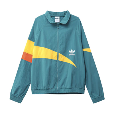 adidas Originals Ts Track Top Colorblock Windbreaker Jacket Teal Green Men H46699