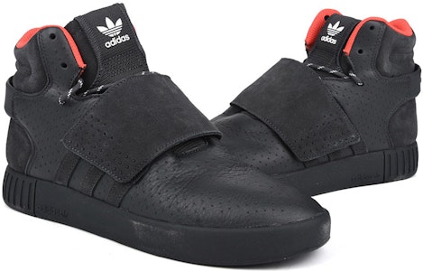 adidas originals Tubular系列 Invader Strap 防滑減震 高筒 板鞋 男款 黑 Shop adidas originals Tubular系列 Invader Strap 防滑減震 高筒 板鞋 男款 黑