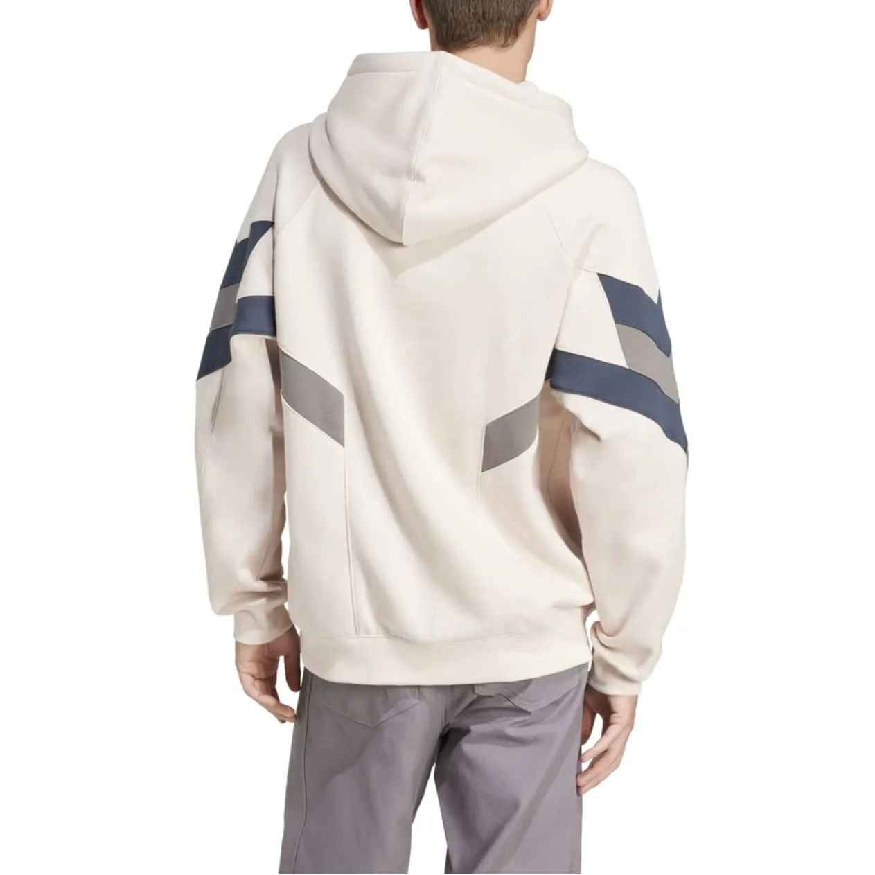 Shop アディダス オリジナル ユニセックス レトロ フットボール ストライプ パーカー クリーム ロゴ刺繍 IM7466