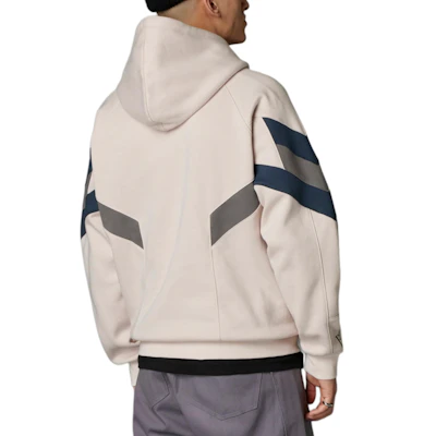 アディダス オリジナル ユニセックス レトロ フットボール ストライプ パーカー クリーム ロゴ刺繍 IM7466 Details for アディダス オリジナル ユニセックス レトロ フットボール ストライプ パーカー クリーム ロゴ刺繍 IM7466