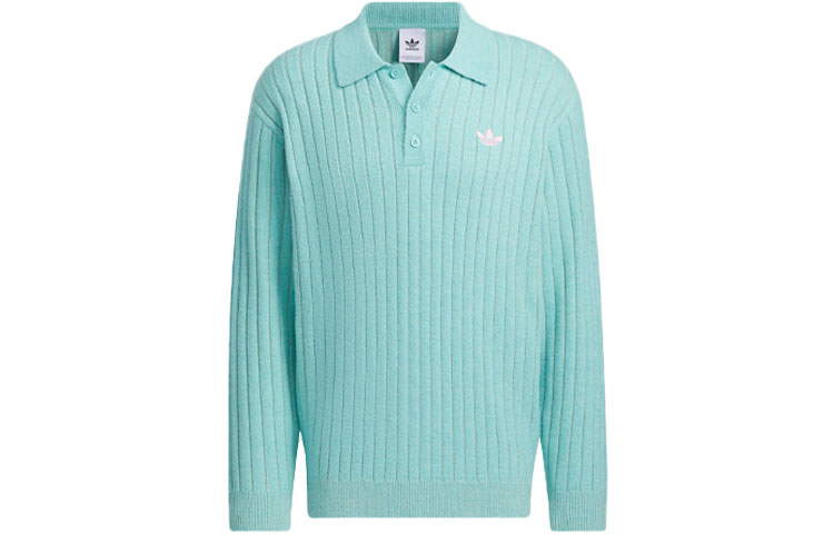 adidas Originals V-DAY SS24 Striped Polo Sweater Mint Green Unisex Valentine's Edition JE8280