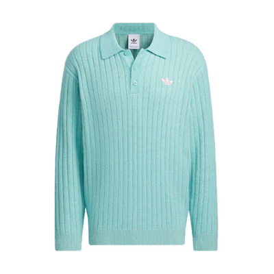 adidas Originals V-DAY SS24 Striped Polo Sweater Mint Green Unisex Valentine's Edition JE8280