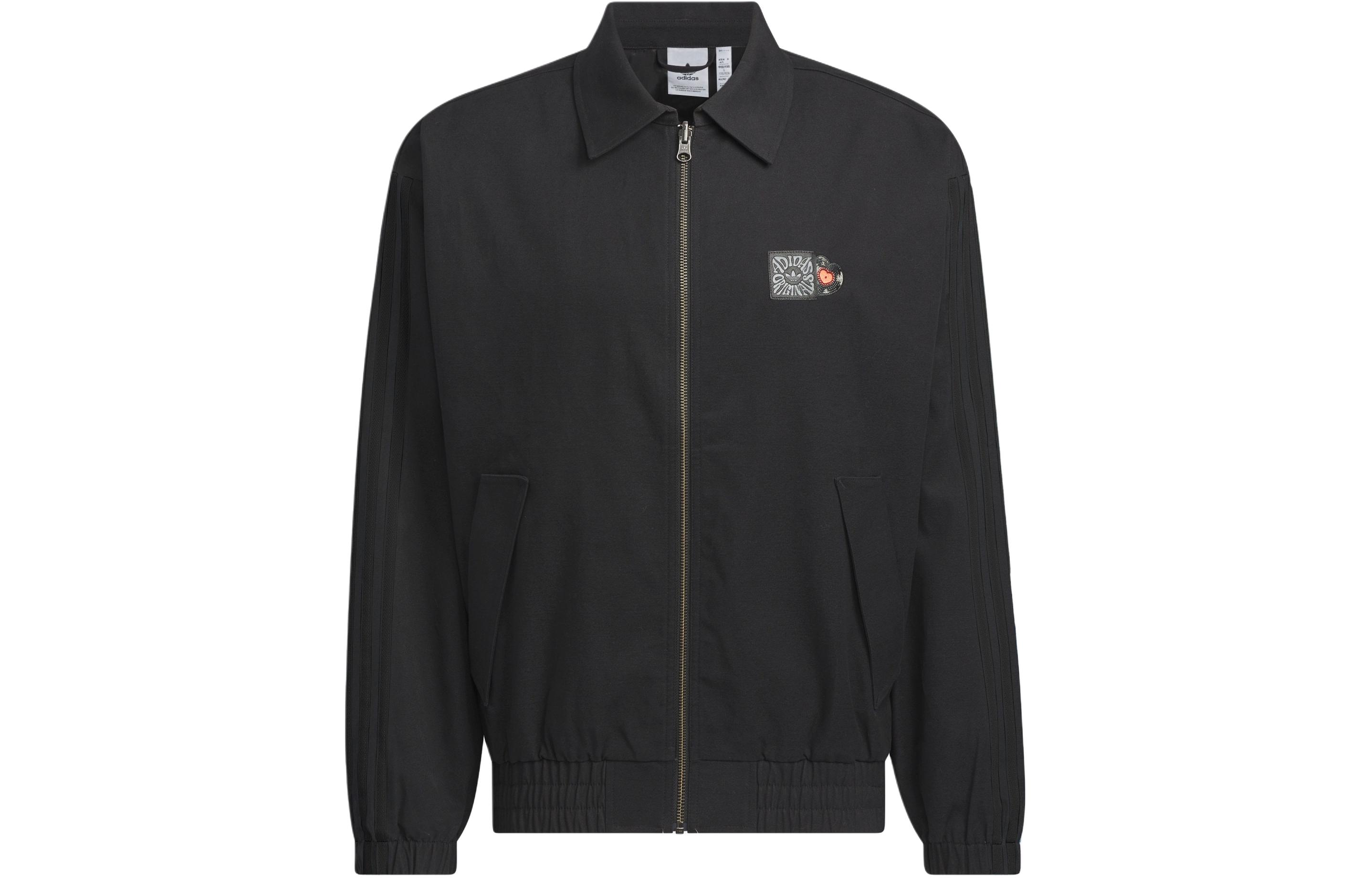 adidas Originals V-DAY Valentine's Jacket Black - Unisex Striped Loose Fit JE3489 圖 2