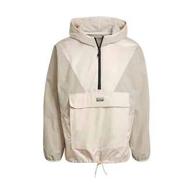 adidas Originals V-line Woven Half-Zip Hooded Jacket Khaki Casual Wear GN6769
