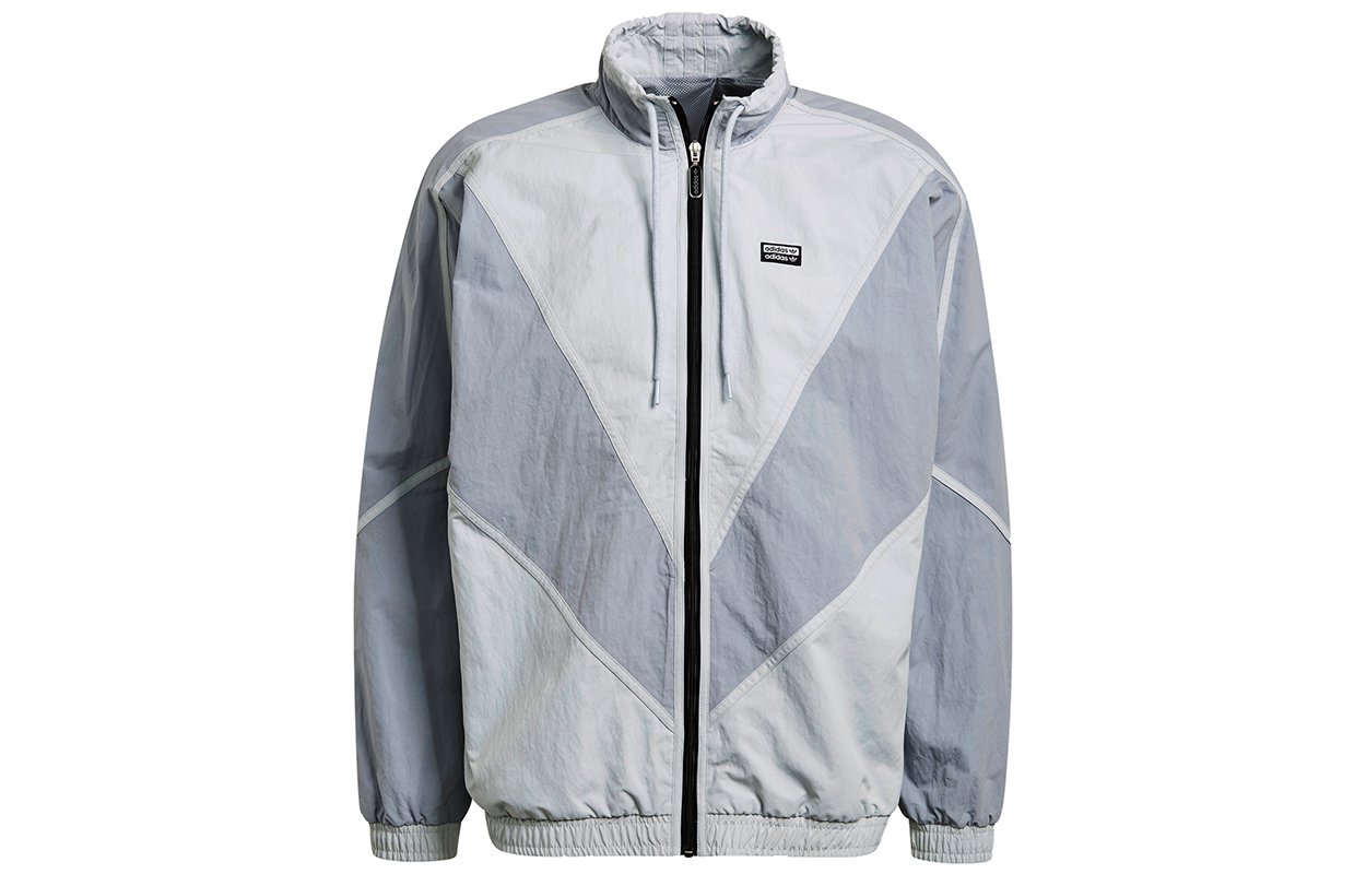 adidas Originals V-Line Woven Retro Track Jacket Silver Grey GN3340