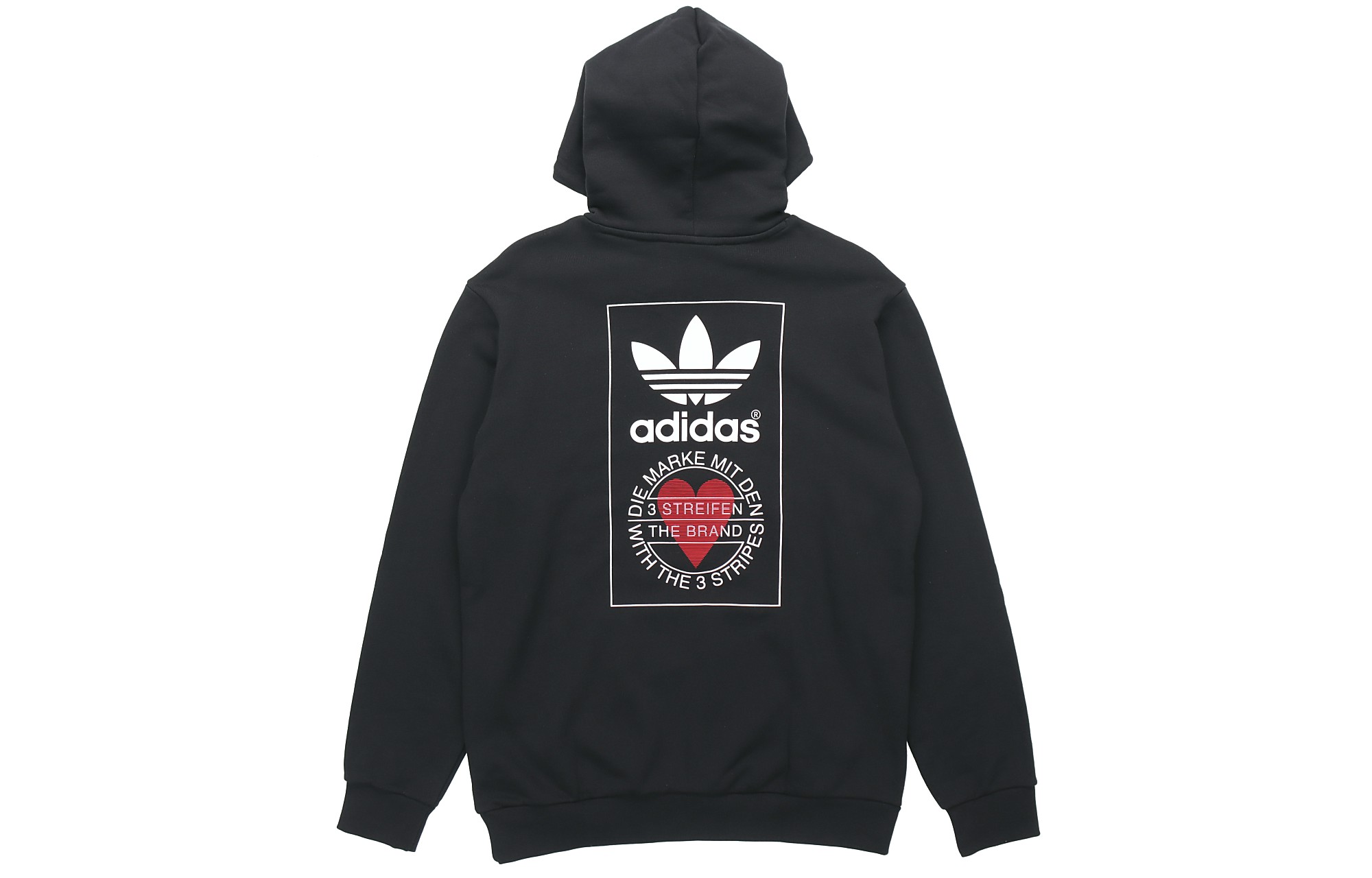 Order adidas Originals Valentine's Hoodie Black Pullover with Back Logo GK7164
