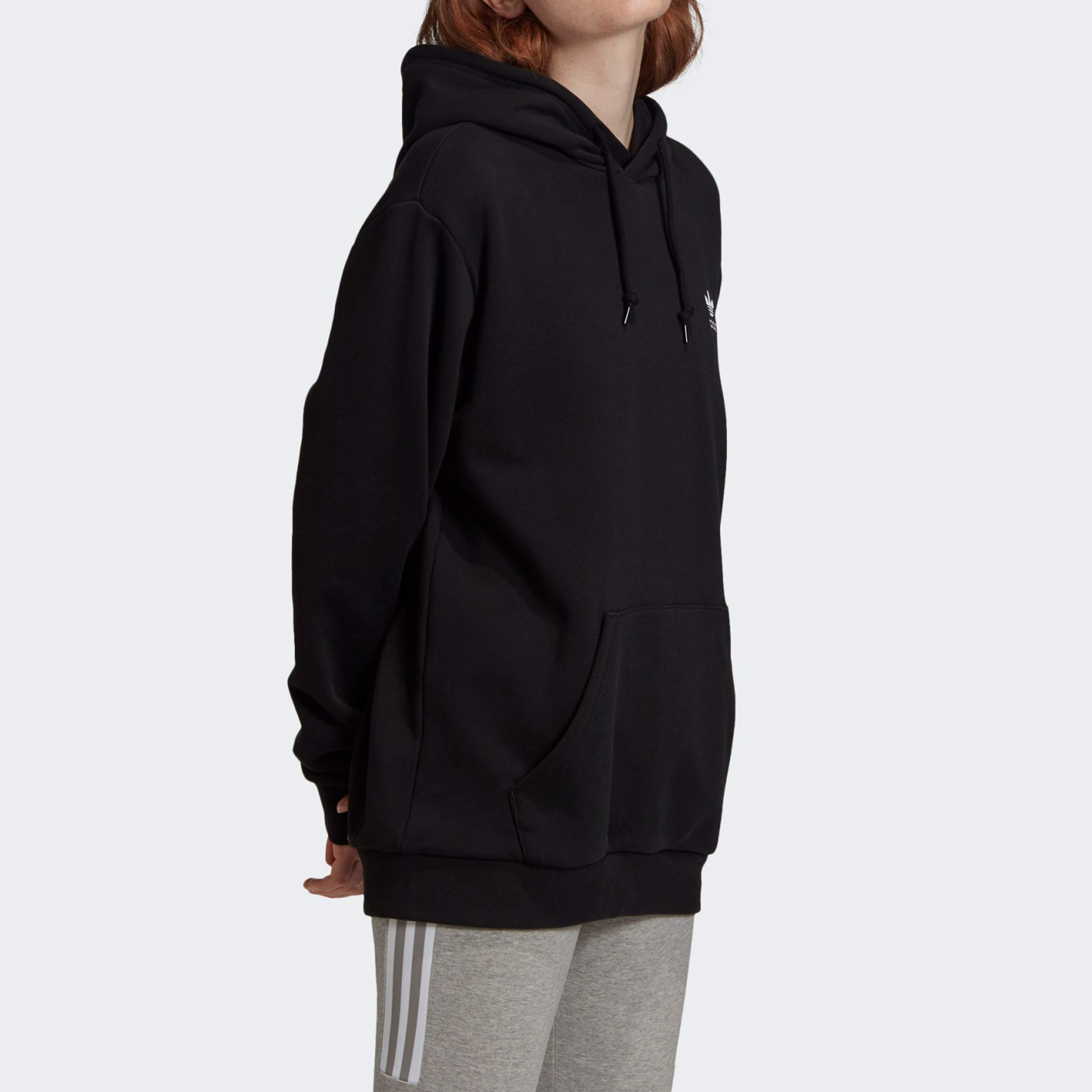 Sizing adidas Originals Valentine's Hoodie Black Pullover with Back Logo GK7164