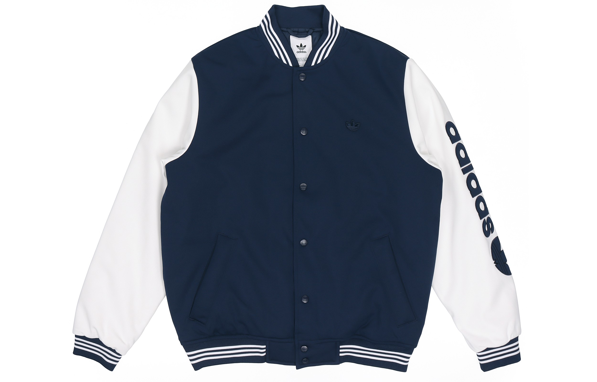 Adidas Originals Varsity Bomber Blue Striped Jacket Fall Collection GE1346