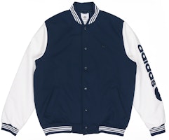 Adidas Originals Varsity Bomber Blue Striped Jacket Fall Collection GE1346 Adidas Originals Varsity Bomber Blue Striped Jacket Fall Collection GE1346
