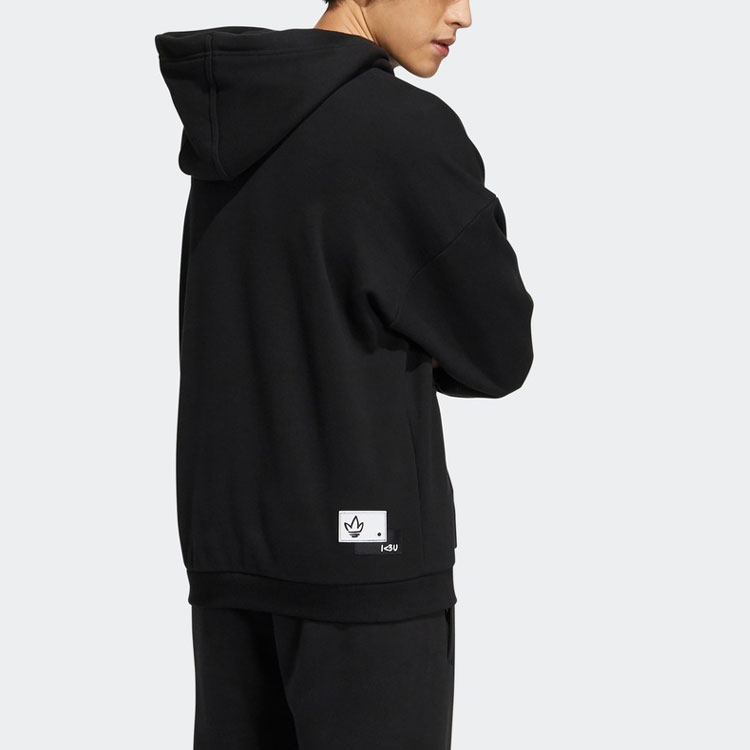 adidas Originals Vday Trefoil Hoodie Black College Style Pullover Sweatshirt HA3654 圖 5