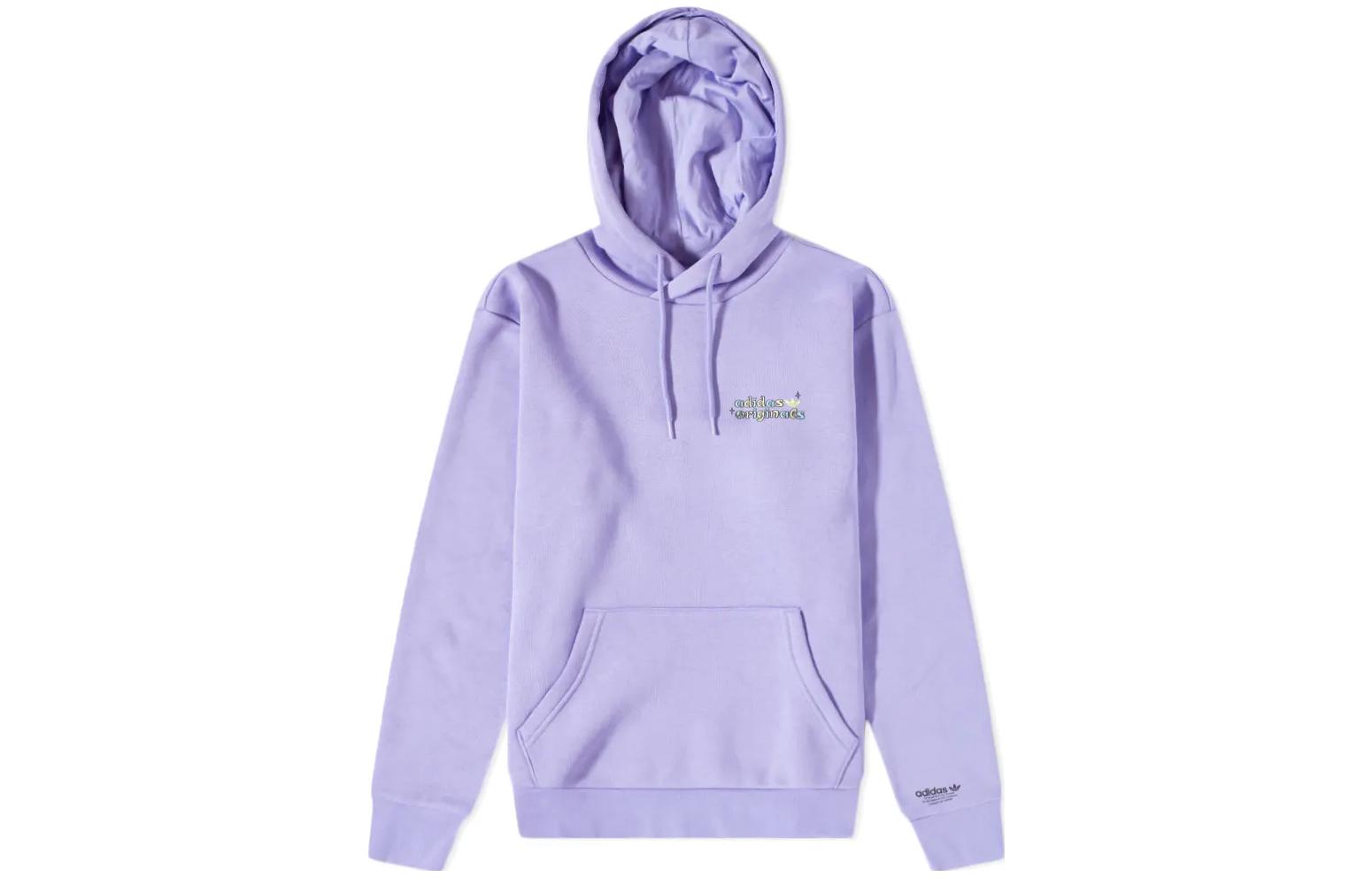 adidas Originals Violet Hoodie with Colorful Logo & Kangaroo Pocket () HC7148