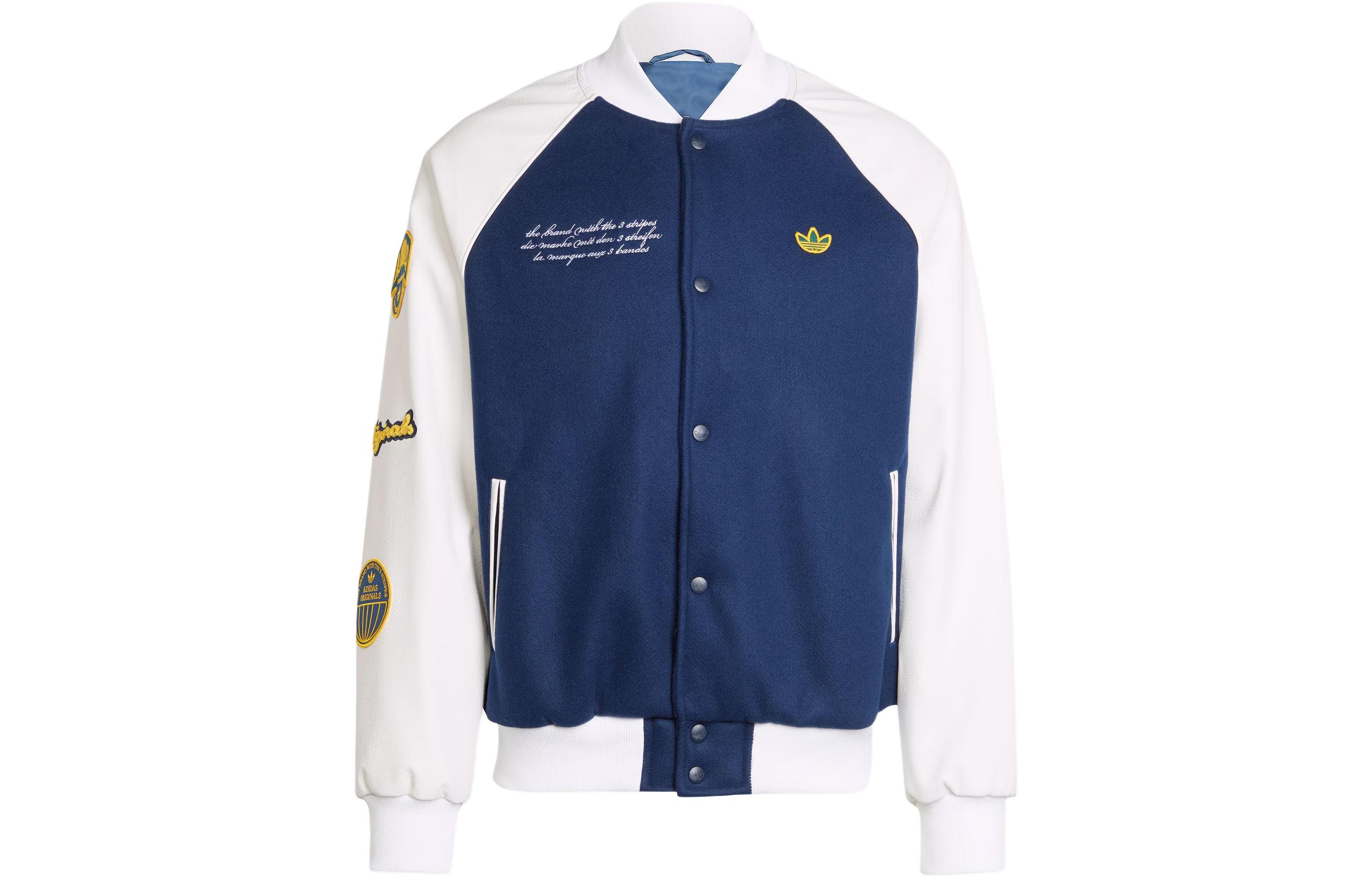 adidas Originals VRCT Jacket  Varsity Style Navy Blue Athletic Jacket IS2926