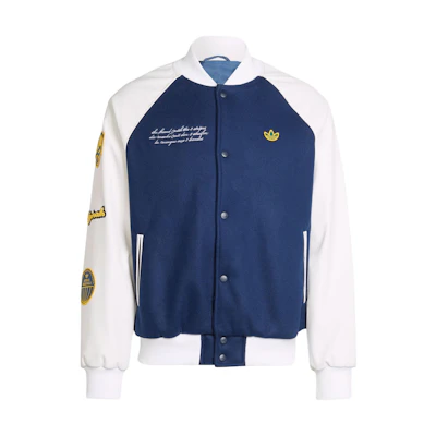 adidas Originals VRCT Jacket Varsity Style Navy Blue Athletic Jacket IS2926