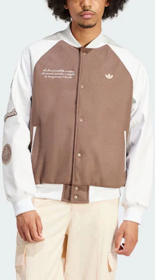 아디다스 오리지널스 VRCT 브라운 레터 프린트 패치워크 스포츠 자켓 IS0191 Lookbook 아디다스 오리지널스 VRCT 브라운 레터 프린트 패치워크 스포츠 자켓 IS0191